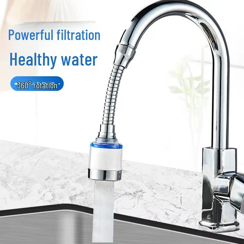 Universal Kitchen Faucet Water Purifier and Splash-Reducing Nozzle