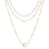 Collana a Catena a 3 Strati per Donna Catena da Collo Catena Clavicola Catena con Pendente Ornamento per Indossare Quotidiano da Adulto