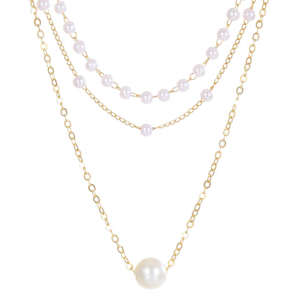 Collana a Catena a 3 Strati per Donna Catena da Collo Catena Clavicola Catena con Pendente Ornamento per Indossare Quotidiano da Adulto