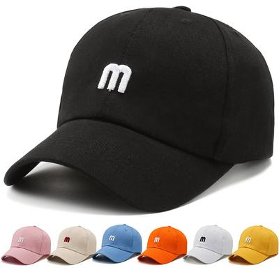 Frühling und Herbst Neue Kappe Buchstabenstickerei Baseballkappe Klein M Standard Koreanische Version Mode Vielseitig Herrenhüte Damenhüte, Freizeitkappen