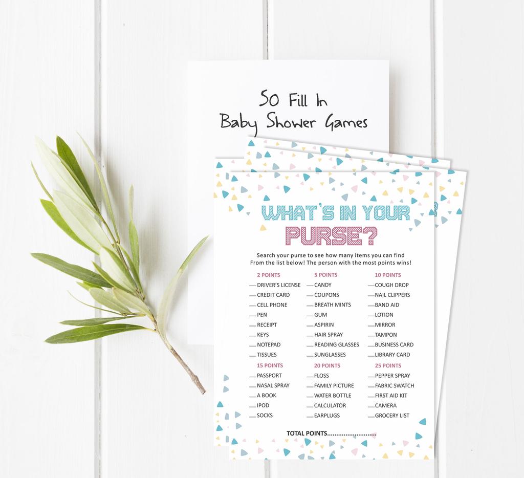 Inkdotpot Gender Reveal Baby Shower Game Set Of 50 BabyA  AlphabetA  ABCA  Game Ita    s A Boy Ita    s A Girl Party