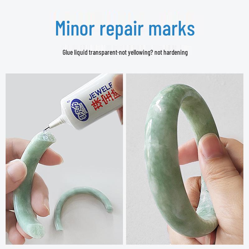 Jadeklister: Klar, spårlös lim för ringar, smycken, pärlor, örhängen, bärnsten och vax.