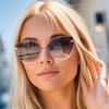 2pcs Women Large Frame Cat Eye Sunglasses Gradient Lens UV Protection Outdoor Fashion Eyewear