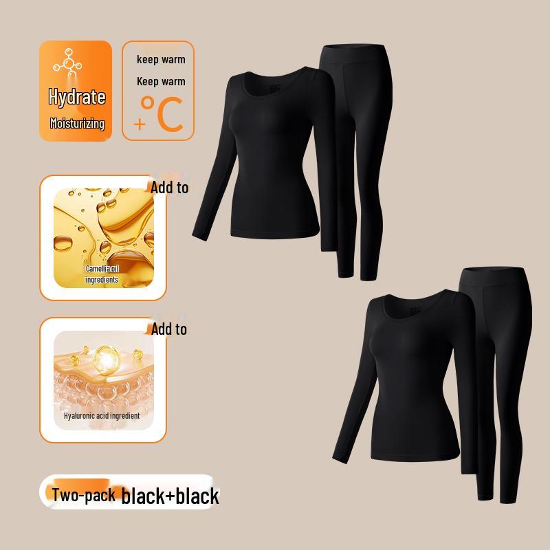 Plus Size 200 Jin Warm Top and Long Johns Set with Hyaluronic Acid for Women
