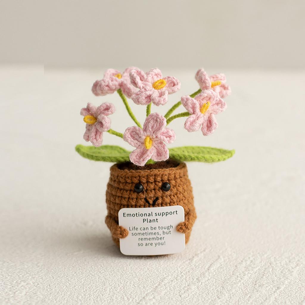 Homemade Crocheted Plant Pots Creative Knitted Pots Cute Positive Encouragement Pots