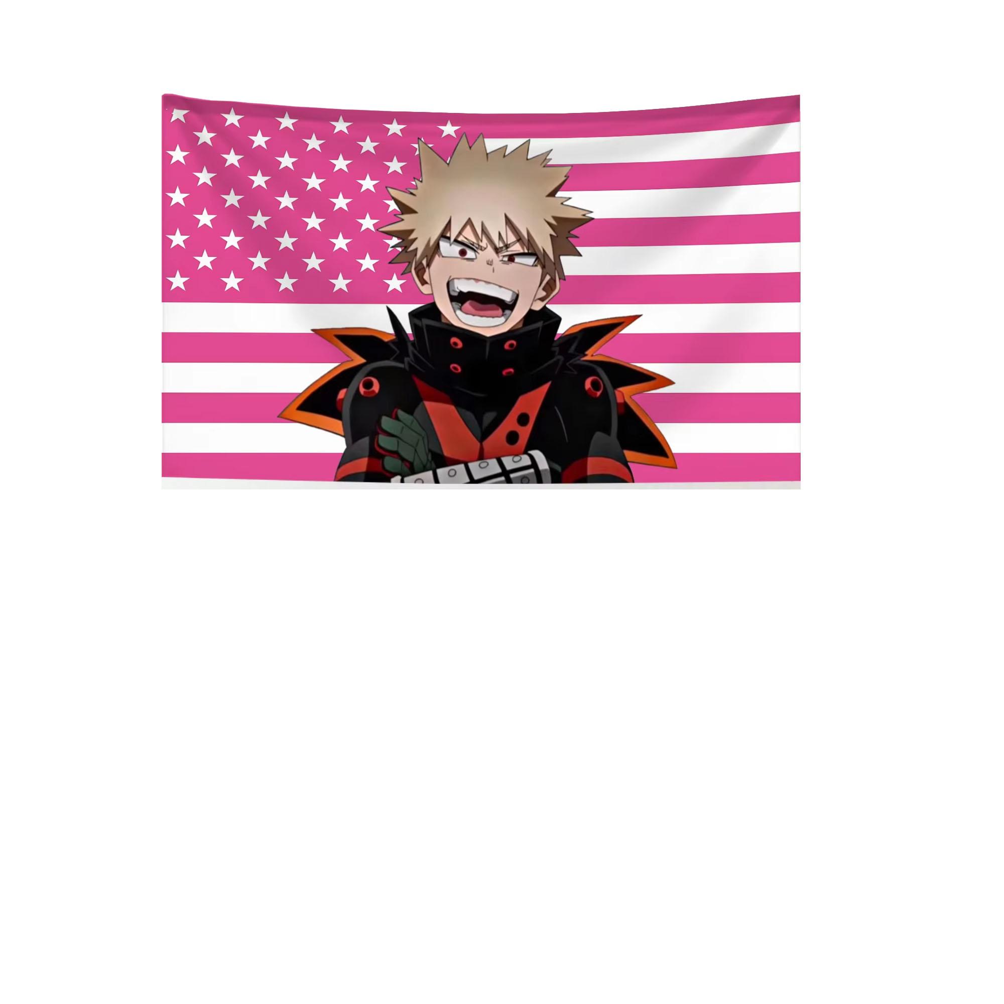 

Fun Bakugo Katsuki Flag Tapestry Home Decor with Unique Design Y2K Style Wall Banner for Bedroom Indoor Outdoor Decoration 74x94cm(29x37in)