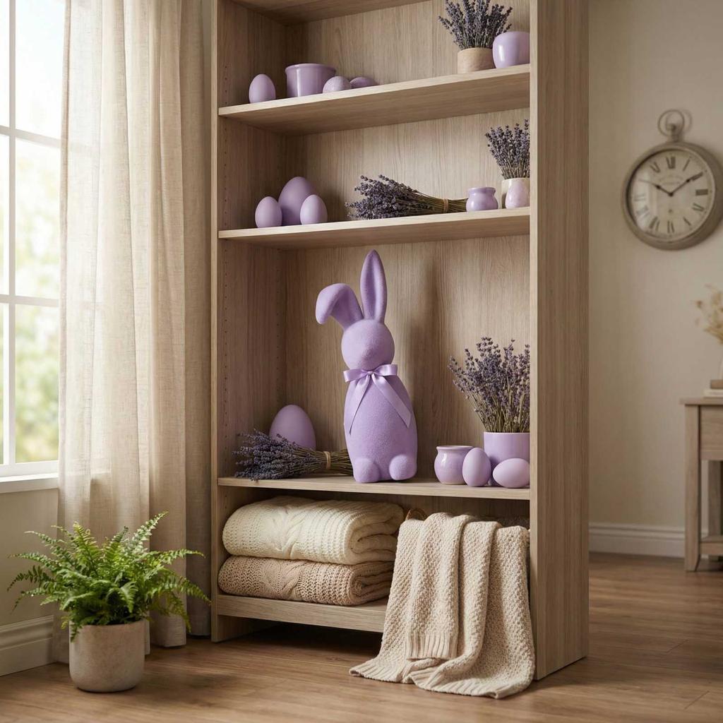 Wielkanocne ozdoby flokowania pluszowy króliczek wiosenna dekoracja scena aranżacja prezent