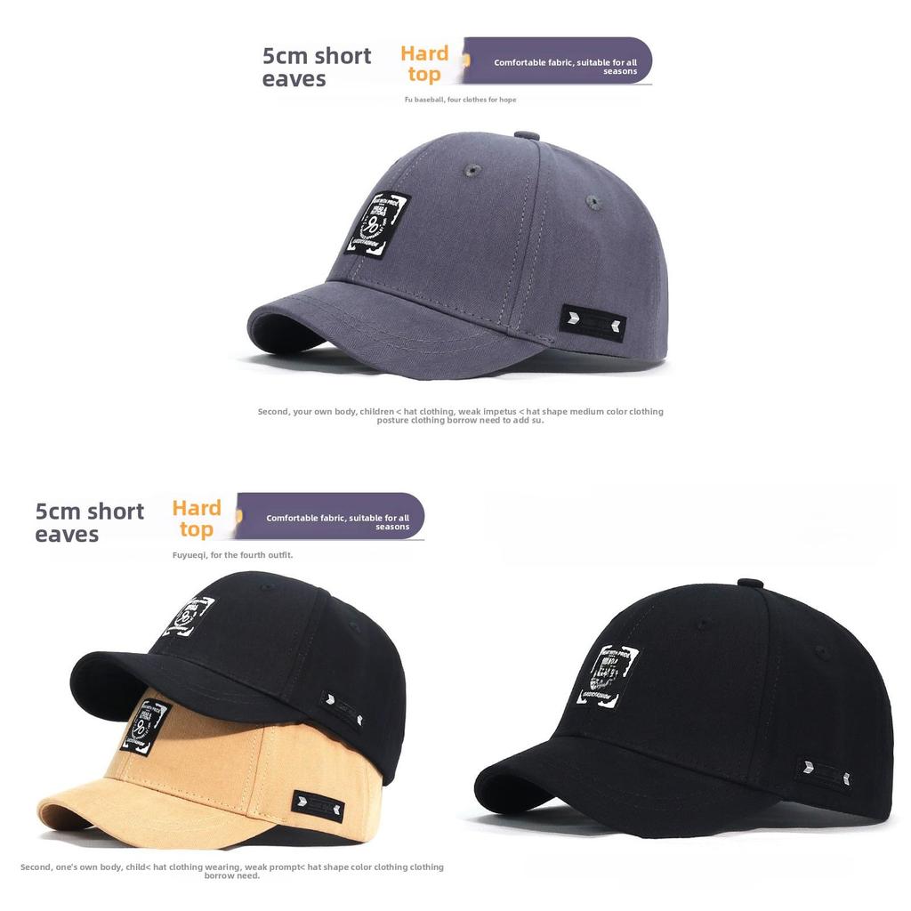 90 Baseball Cap Cotton Letter Embroidery Short Brim Streetwear Hat For Teens And Adults