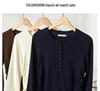 Women's Elegant Slim Fit Long-Sleeve Round Neck Top for Early Autumn