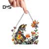 Colorful Cat Window Hanging Decoration Front Door Wall Hanging Acrylic Kitten Animal Ornament Pendant Christmas Festival Gift