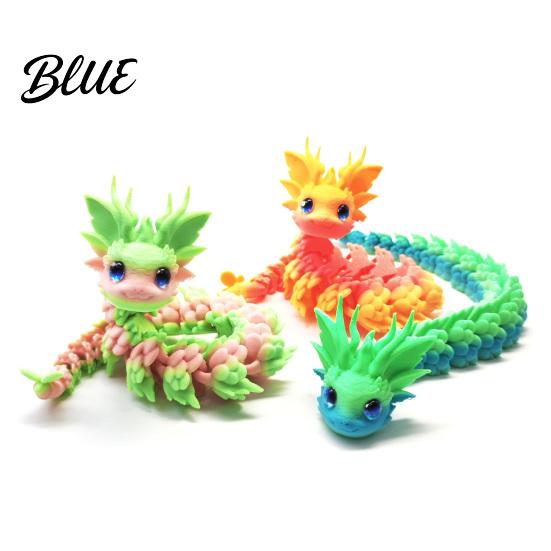 Desk Accessories for Women 3D Printed Articulated Dragon Fidget Toy Cute Ornaments Kawaii Cherry Blossom Decor Stress Relief Toy Adults Fantasy