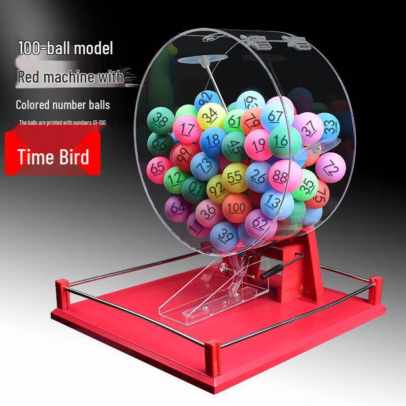 Časový pták Červený šťastný losovací a loterijní stroj