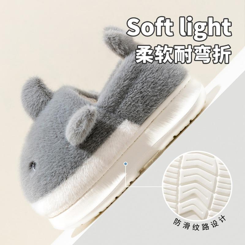 Children's cotton shoes boys winter new indoor home piled thickened whale bag and slippers women's autumn and winter