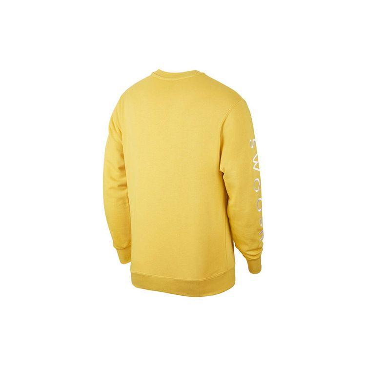 Nike Swoosh Logo Sports Casual Pullover Hoodie Men Tops Yellow CU4035-761