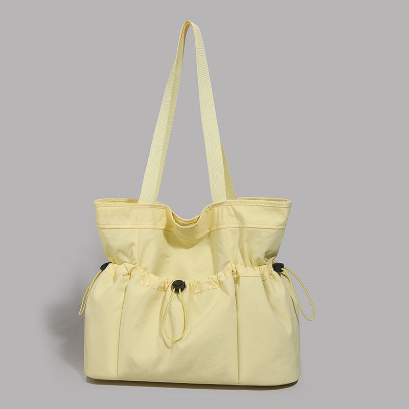 

Large-capacity tote bag women s new autumn and winter versatile casual shoulder bag pleated college student class bag жёлтый
