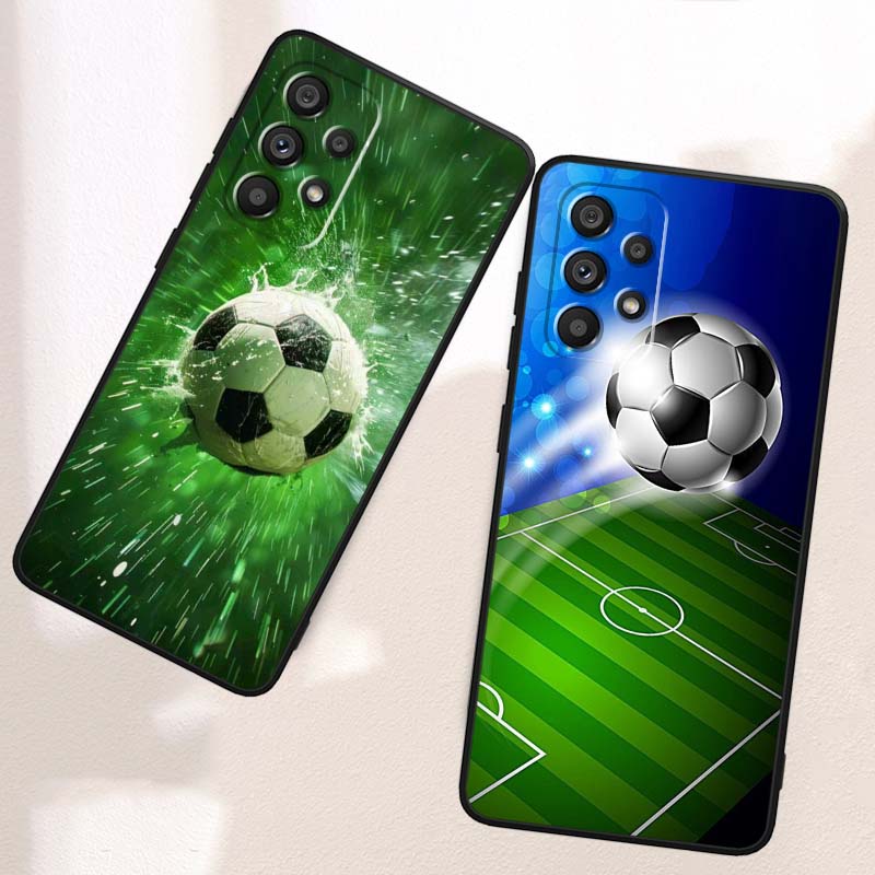 Anime Football Design Phone Case For Samsung A41 A35 A34 A33 A32 A25 A24 A23 A21s A06 A05 A04 A03 Note 10 20 Ultra 5G Black