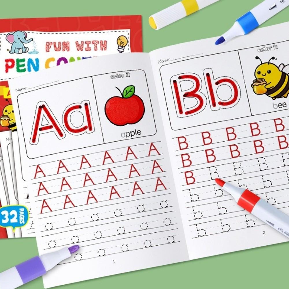 Children English Coloring Book 26 Alphabet Practicing Graffiti Book  Pen Control Training