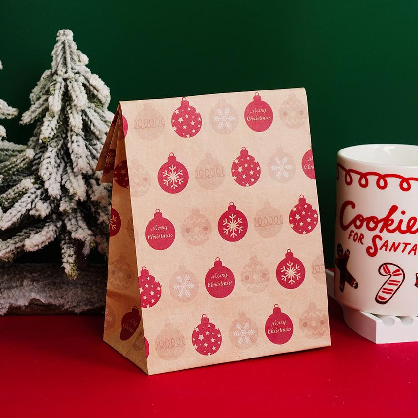 10pcs Christmas Gift Bags Candy Cookies Gift Paper Bags Holiday Decorations New Year Gift Wrapping