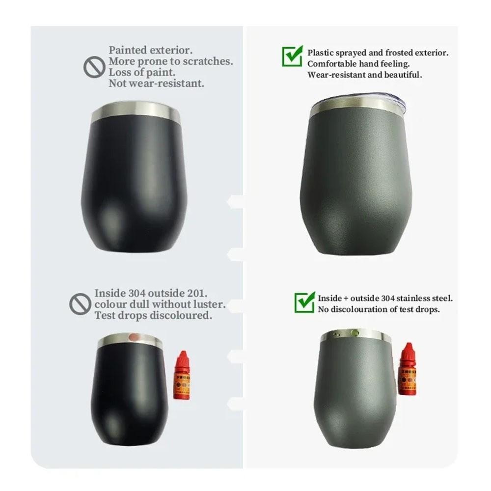 Stainless Steel Eggshell Cup Cold and Hot Wine Glasses New Beer Mugs  Travel