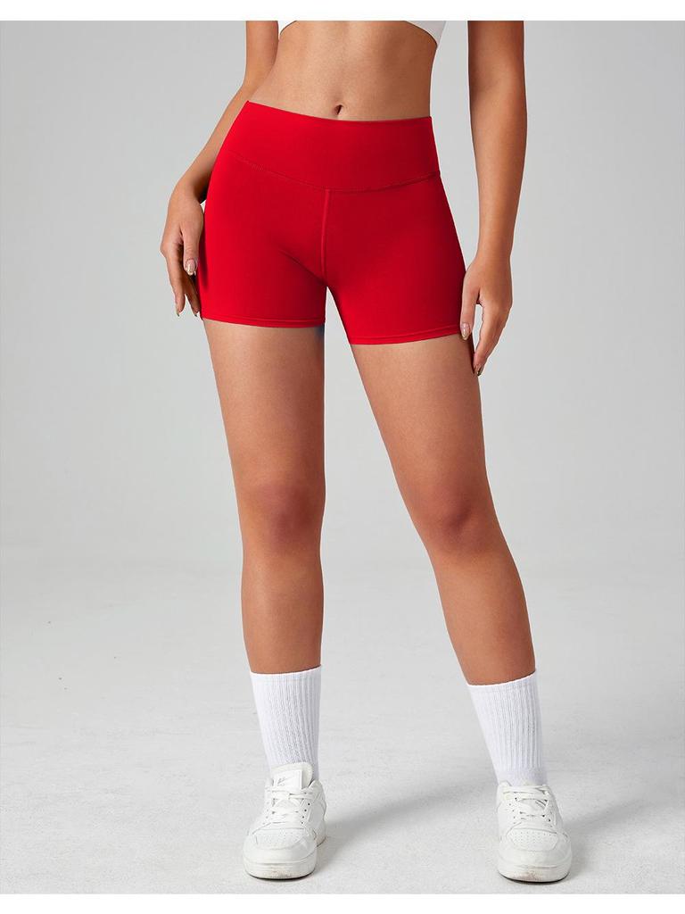 Women's High Waist Peach Butt Yoga Shorts with Pocket - Quick-Dry, High Elastic Fitness Running Pants