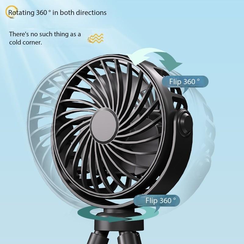 Octopus Mini USB Fan - Handheld Clip-On Fan with Night Light for Stroller, Desk & Travel | Portable Rechargeable Cooling Fan