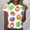 2025 Women's Street Fashion T-shirt Easter Series 3D Printed Short Sleeve Versatile Loose Casual Round Neck Top Women's Wear