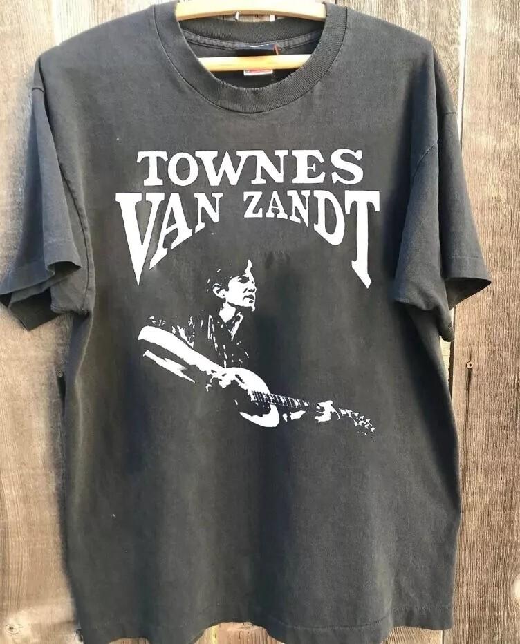 Townes Van Zandt Shirt, Townes Van Zandt Charcoal Unisex T-shirt Reprint S-5XL Unisex T-Shirt L