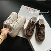 Leather Little White Shoes Women's Autumn New Niche Lock Retro Polishing Fashion Board Shoes Platform Casual Shoes