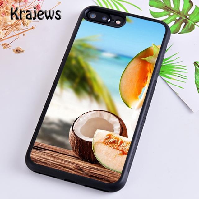 

Krajews summer Fruit Coconut on the beach Phone Case Cover For iPhone 17 Air 16 15 14 plus 11 12 13 pro max coque Fundas iPhone 13