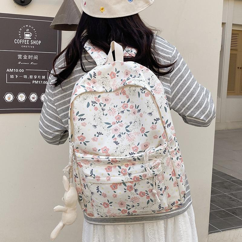 School Bag Female Junior High School College Student Small Fresh Cute Backpack Large Capacity High School Student Backpack Travel Backpack
