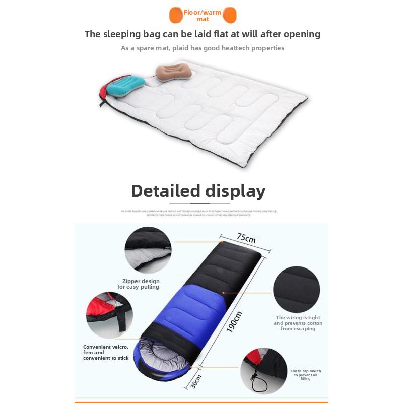 Outdoor Daunen-Baumwolle Isoliert Warmer Schlafsack Reise Nickerchen Camping Kaltes Wetter Rucksacktouren Schlafsack für Rucksacktouren Camping