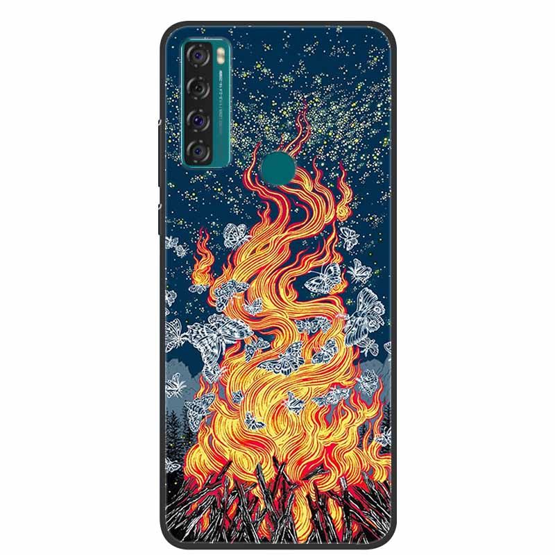 For TCL 20 SE Case Luxury Silicone TPU Soft Cover Phone Case For TCL 20 SE T671H Cartoon Funda Colourful Capa Shockproof Coque