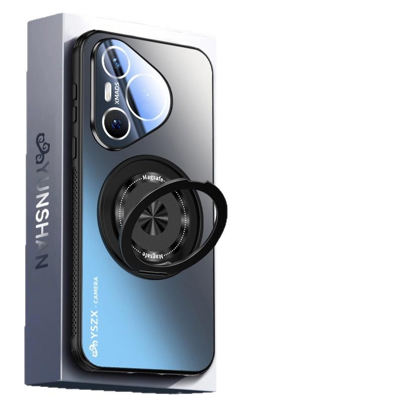 Applicable To Huawei Pura11Pro Mobile Phone Case Magnetic Suction Rotating Bracket Matte Pura11 Protective Case All-inclusive Anti-drop