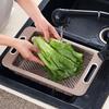 Cutting Board with Strainer Colander Retractable Plastic Board Extended Size Space-Saving