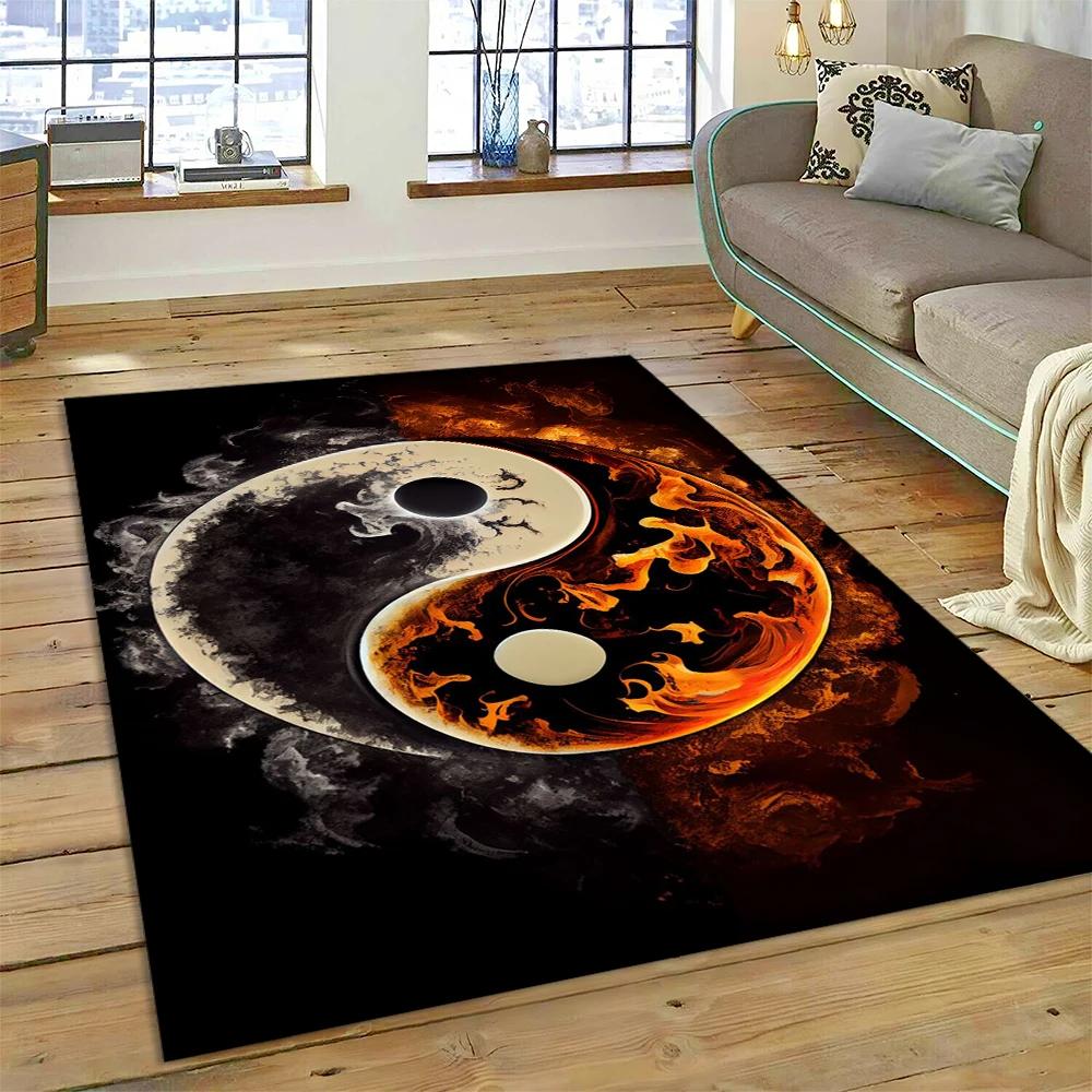 3D Naturalize Yin and Yang Chinese Tai Chi Carpet Rug for Home Living Room Bedroom Sofa Doormat Decor,Kids Area Rug Non-slip Mat