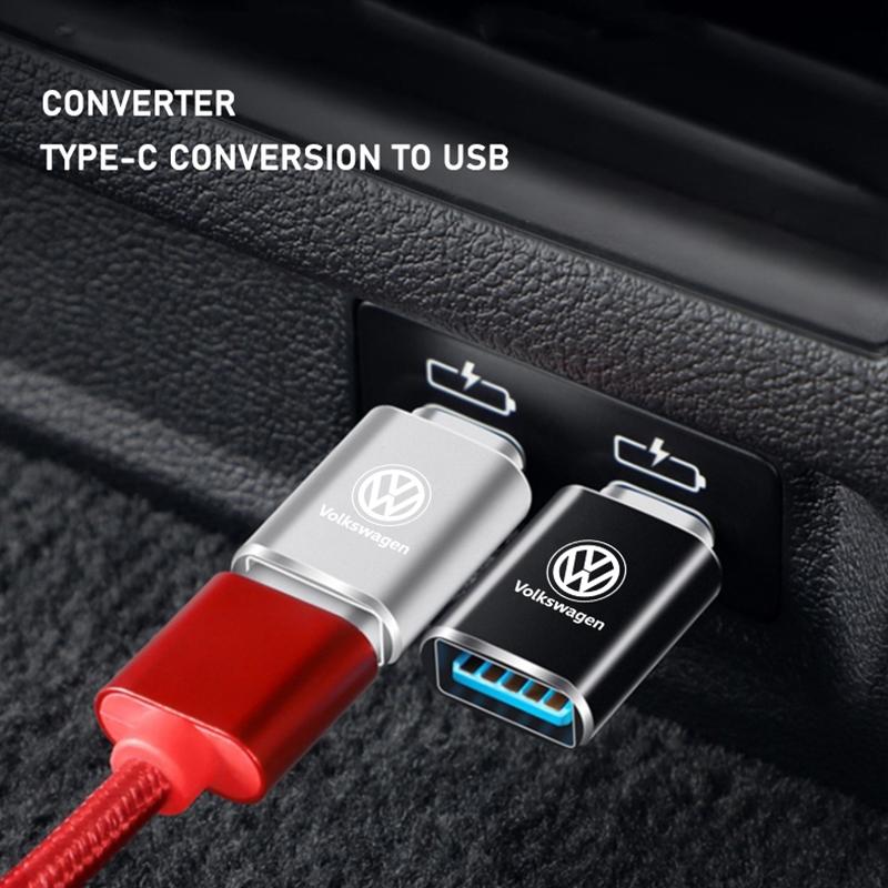 USB Type-C Adapter Flash Drive Reader Car Interior Accessories For VW Atlas Jetta Touareg Variant Golf Polo GTI Taos Nivus Passa RM4