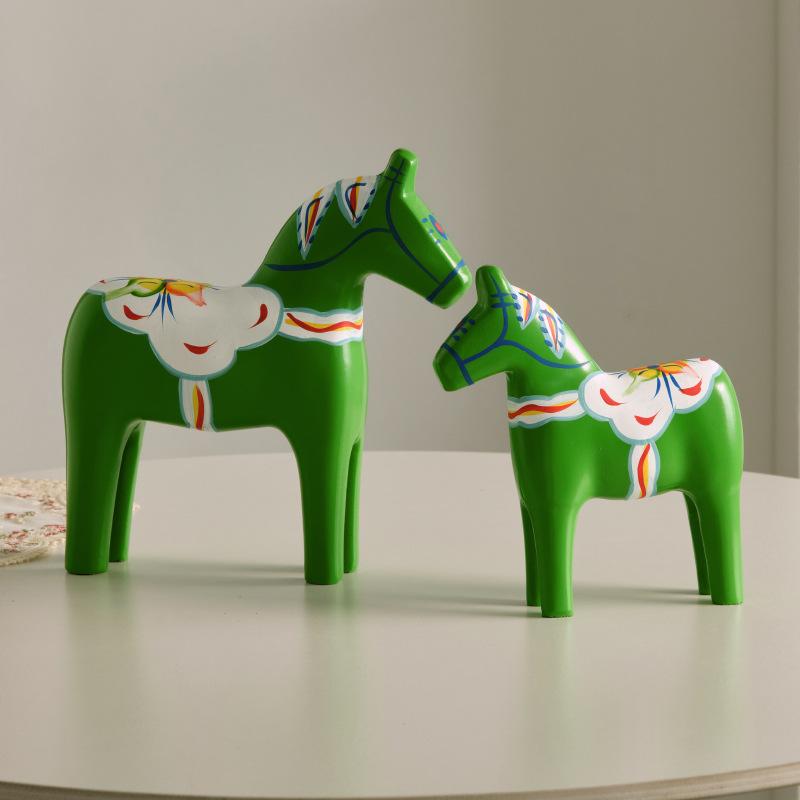 (PH)1/2PCS Dalecarlian Horse Ornament Novelty Traditional Home Decoration Collection Souvenir Memento Swedish Dala Horse Statue