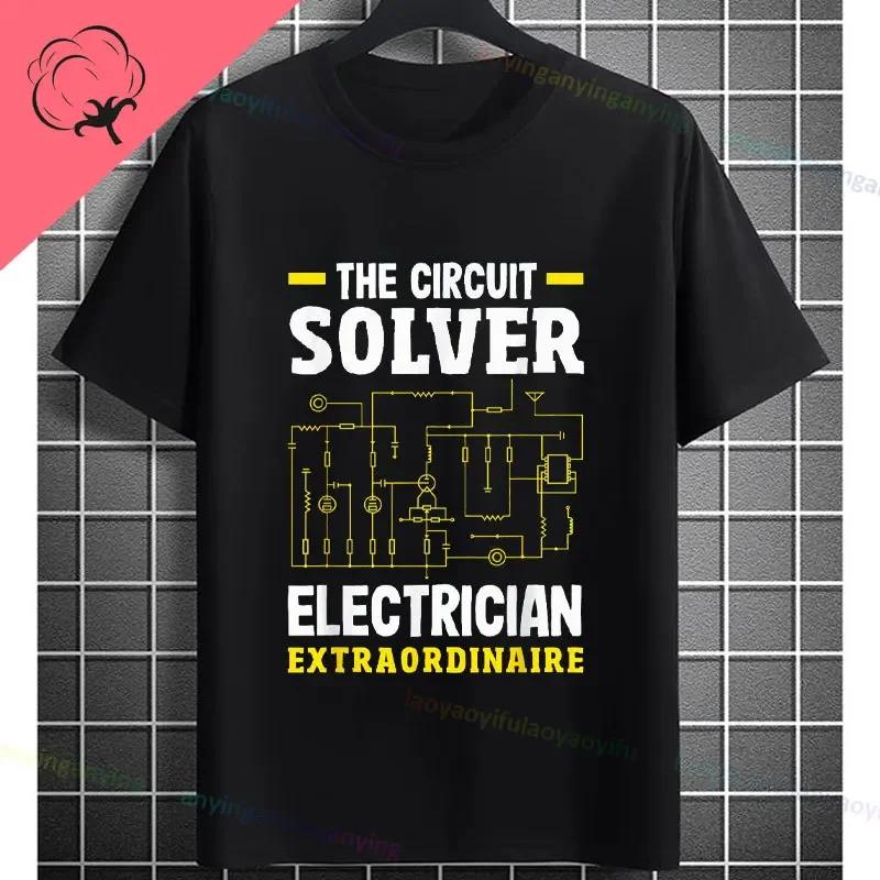 100 Cotton Funny Electrical Design Tshirt Electrician For Unisex Crew Neck Short Sleeve Powerline Electricians Tee