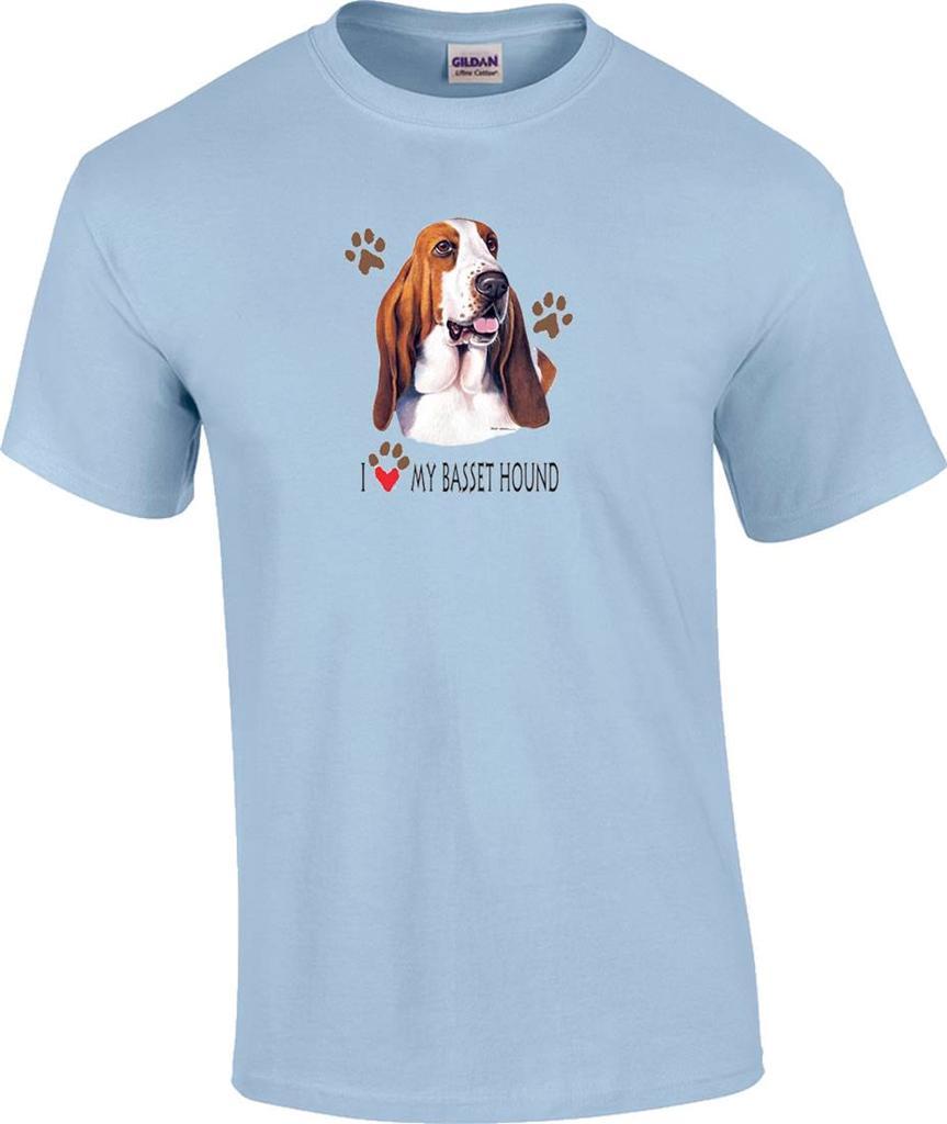 I Love My Basset Hound Dog T-Shirt M