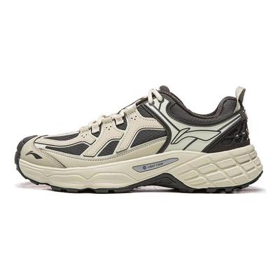 Li Ning CF Exterior Versátil Amortiguación Soporte Reflectante Caña Baja Zapatos de Senderismo Unisex Zapatos de Senderismo Plata Obsidiana Avena-Gris AHTV033-5