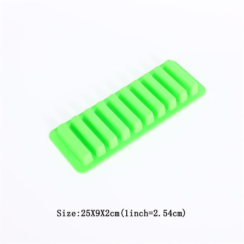10 Grids Stick Shape Ice Tray Non-Stick Easy Release Push Popsicle Out Cylinder Silicone Ice Cube Tray Jelly Chocolate Mold