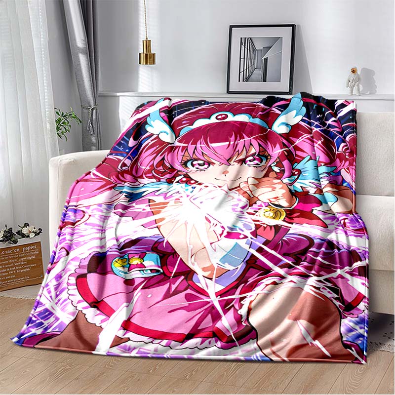 This 3D printed Pretty Cure soft plush blanket is made of flannel and is suitable for use in living rooms, bedrooms, beds, sofas