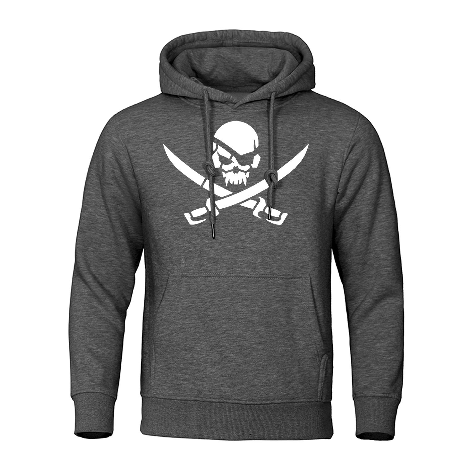 

Pirateskull Смешной принт толстовка мужская женская хип-хоп толстовка свободная теплая уличная толстовка большой флисовый пуловер одежда XL