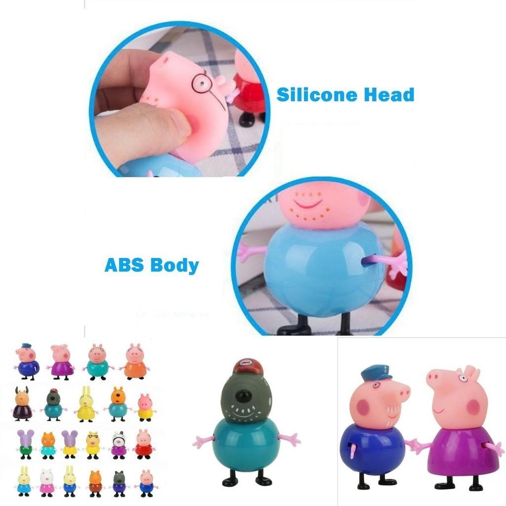 Bunte umweltfreundliche Peppa Pig Familie Freunde Actionfiguren für Kinder 25-teiliges Set