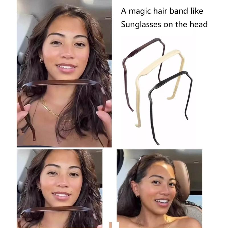 Fashion Acrylic Hairband Glasses Design Square Curly Thick Hair Headband Keep Your Hairstyle Secure and Unnoticeable
