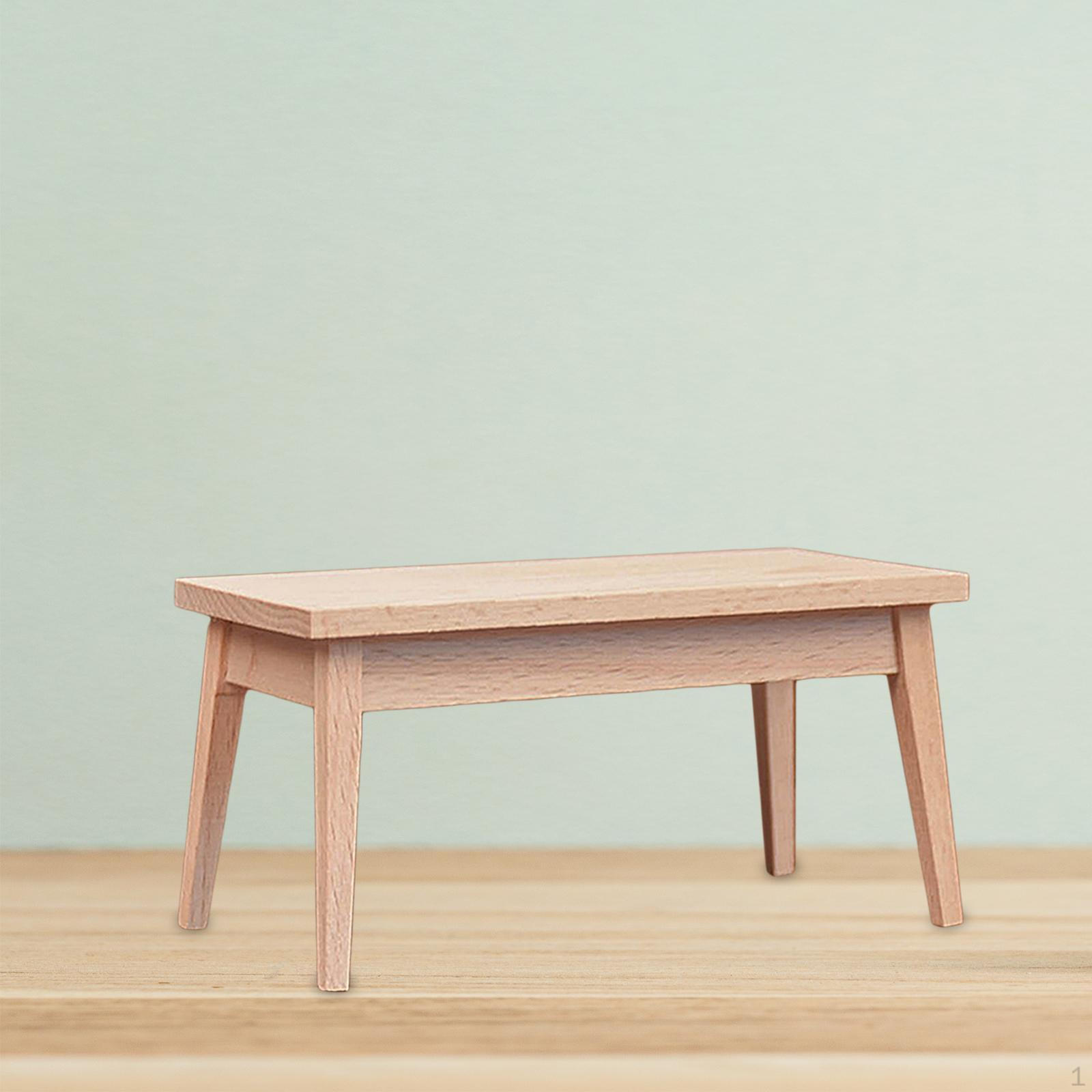 1/12 Dollhouse Furniture Wooden DIY Craft Simulation Rustic Doll House Furnishing Mini Table