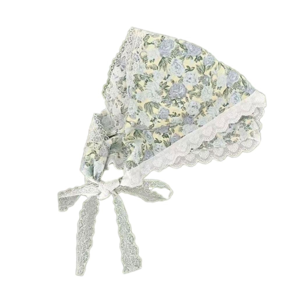 Eleganter Dreieckstuch mit Blumenmuster Atmungsaktives Kopftuch für Damen Französische Kopfbedeckung für Musikfestival