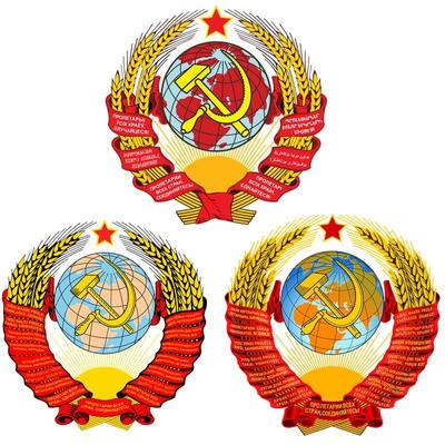 Tri Mishki W1211 CCCP Wappen der Sowjetunion zu verschiedenen Zeiten Autoaufkleber PVC Aufkleber Aufkleber für Auto, Stoßstange, Laptop