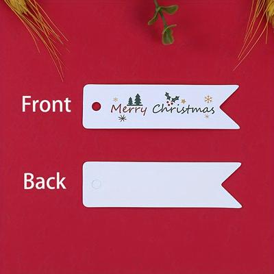 100 Stück Weihnachtsgeschenkanhänger - Elegante Feiertagsetiketten mit dem Text "Merry Christmas", für Weihnachtskarten, Geschenke, Partydekorationen