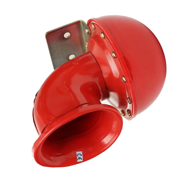 12V Car Horn 200db Red Horn Electric Bull Horn Cow Sound Metal Horn for Truck Train Boat Motorcycle Car Truck Boat Super Loud